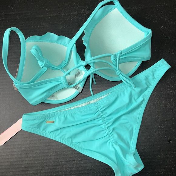 Victoria's Secret 34DD BIKINI L bottom SEAFOAM glow teal mint - Picture 3 of 3